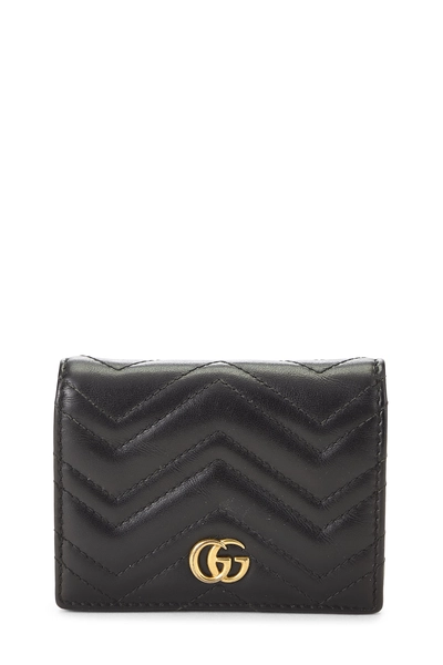 Black Leather GG Marmont Card Case
