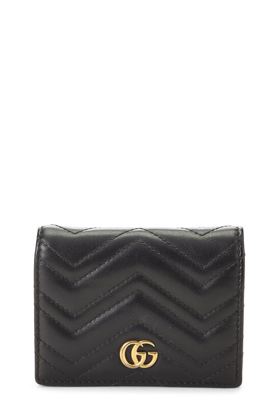 Black Leather GG Marmont Card Case, , large image number 0