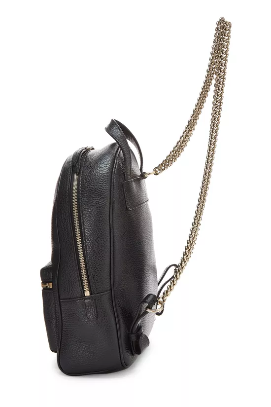 Black Leather Soho Chain Backpack, , large image number 2