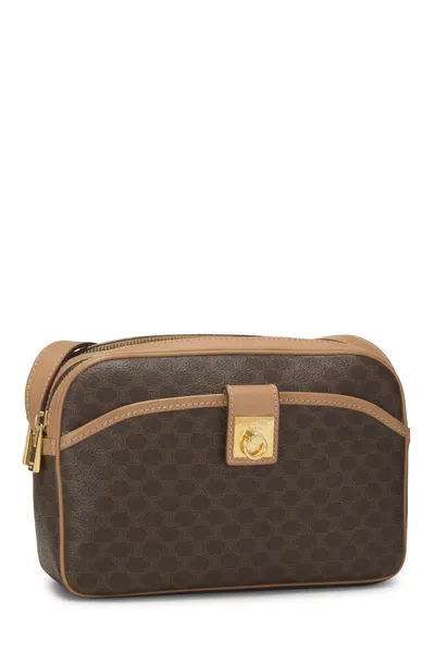 Brown Coated Canvas Macadam Shoulder Bag, , large