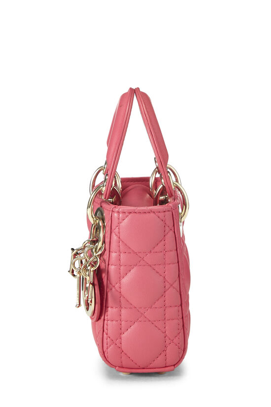 Pink Lambskin Leather Lady Dior Micro, , large image number 2
