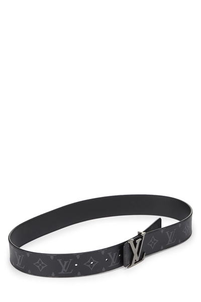 Black Monogram Eclipse Ceinture Initiales 80, , large