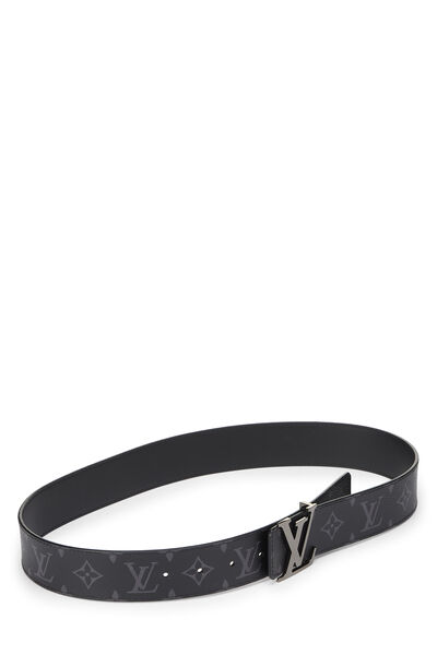 Black Monogram Eclipse Ceinture Initiales 80, , large