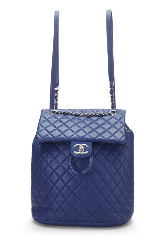 Chanel - Blue Quilted Lambskin Urban Spirit Backpack Large