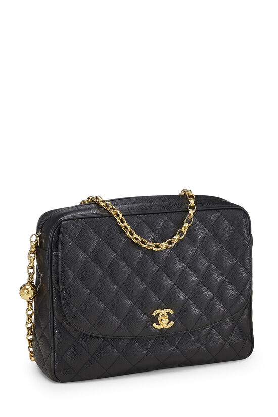 Chanel Black Quilted Caviar Pocket Camera Bag Large Q6BAMQ0FK5015