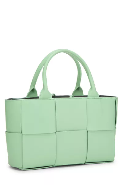 Green Calfskin Maxi Intrecciato Arco Tote Mini, , large