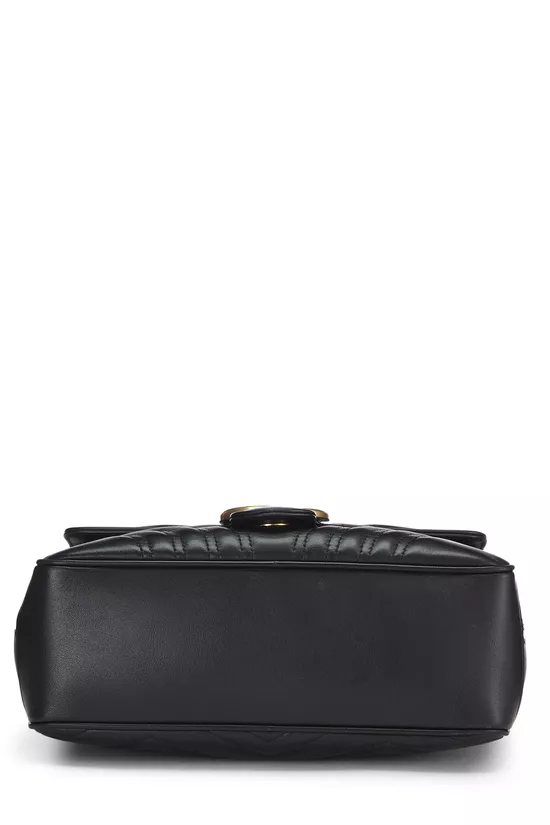 Black Leather GG Marmont Top Handle Shoulder Bag Small, , large image number 4