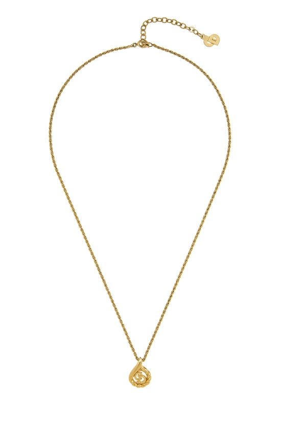 Gold 'CD' Necklace Small, , large image number 0