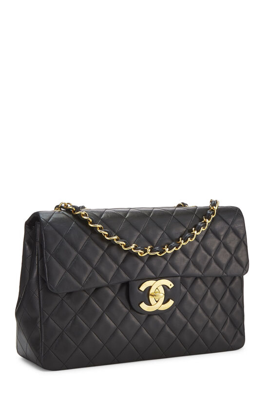 Chanel Vintage Black Chevron Lambskin Maxi Jumbo XL Classic Single Flap  Gold Hardware, 1991-1994 Available For Immediate Sale At Sotheby's