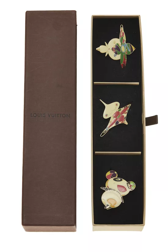 Takashi Murakami x Louis Vuitton Multicolor Enamel & Metal Barrettes, , large image number 2
