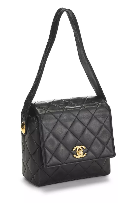 Black Quilted Lambskin Handbag Mini, , large image number 1