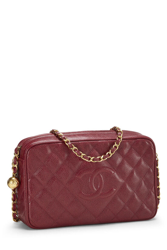 Chanel Vintage Beige Quilted Caviar Messenger Bag