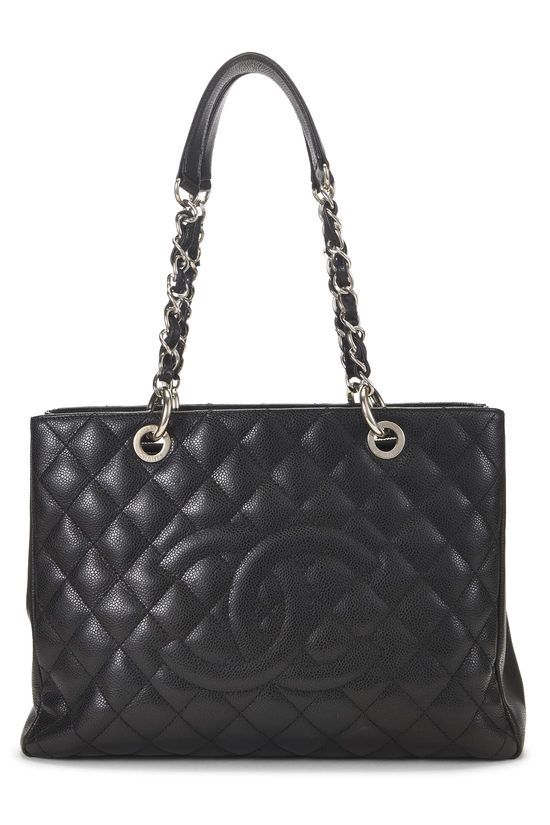 Black Quilted Caviar Grand Shopping Tote (GST), , large image number 0