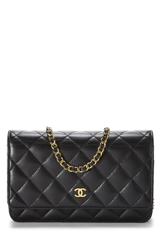 Black Caviar Classic Quilted Wallet On Chain (WOC), , large image number 0