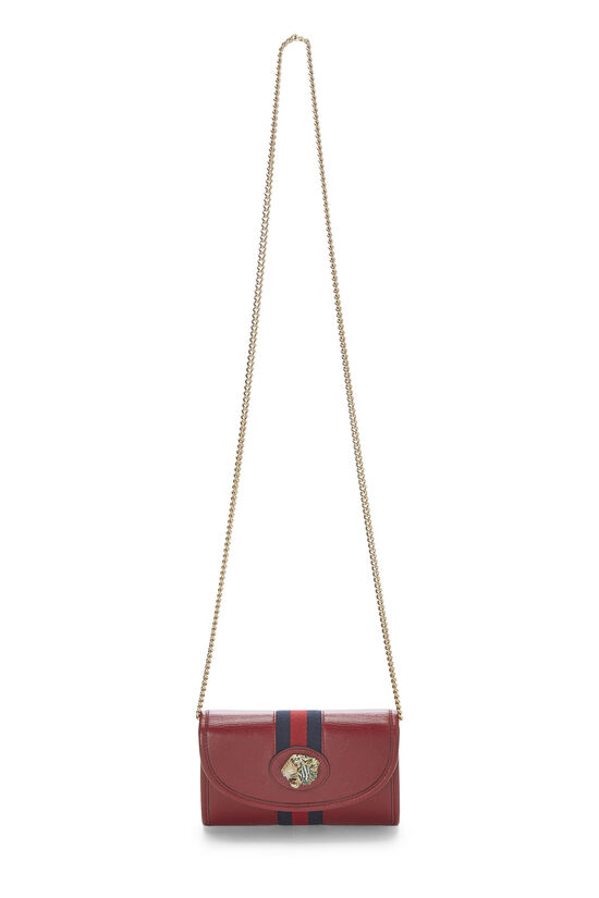 Red Grained Leather Web Raja Crossbody Bag Mini, , large image number 1