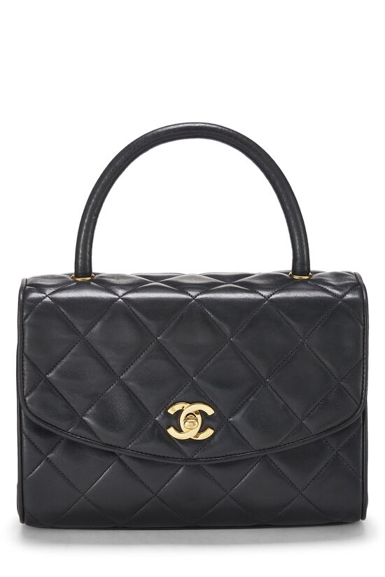 Chanel Chanel 9 Black Quilted Leather Shoulder Flap Bag Ex