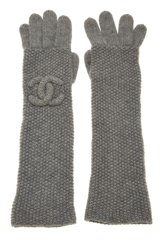Chanel Grey Cashmere 'CC' Gloves Q6A04T45EB000