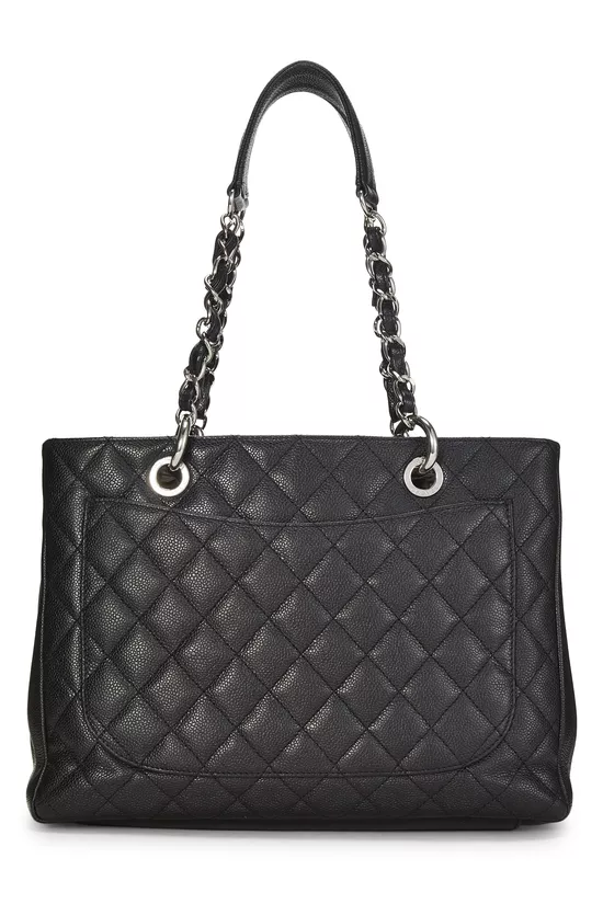 Black Quilted Caviar Grand Shopping Tote (GST), , large image number 3