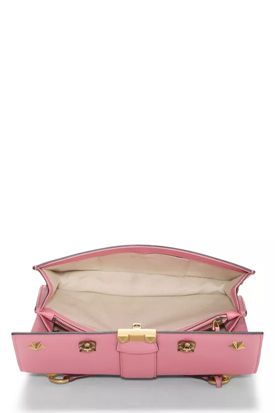 Pink Leather Tiger Head Animalier Shoulder Bag, , large image number 5