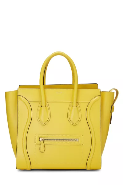 Yellow Smooth Calfskin Luggage Mini
