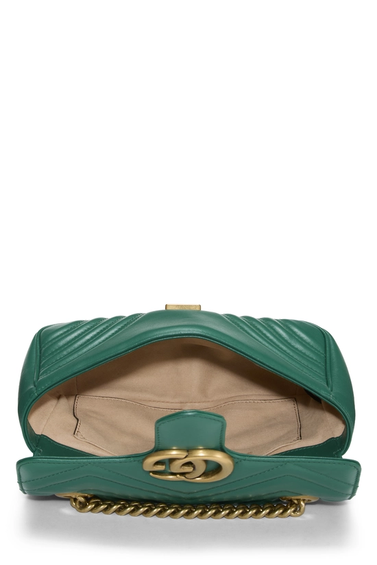 Green Leather GG Marmont Matelass&eacute; Shoulder Bag Mini, , large image number 5