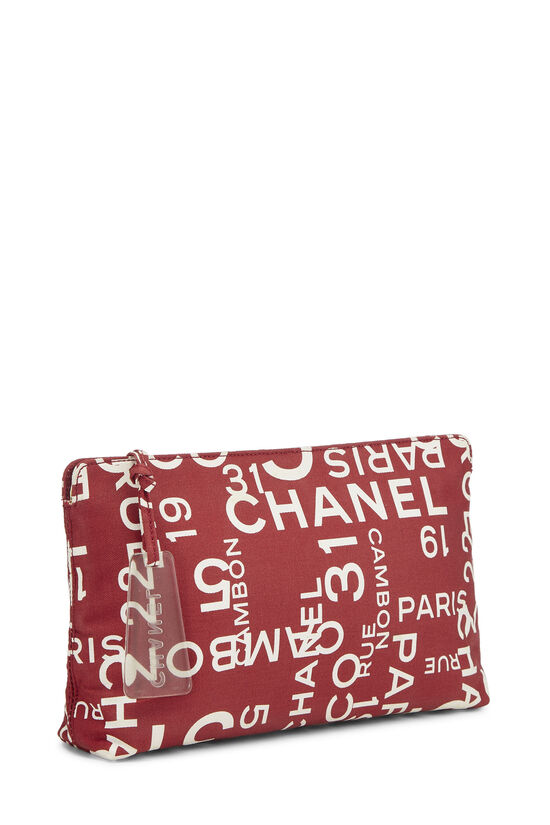 Red & White Canvas Rue Cambon Pouch, , large image number 1