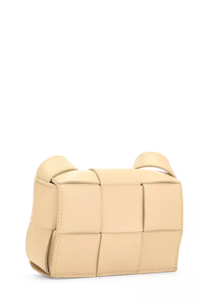 Beige Maxi Intrecciato Candy Cassette Crossbody, , large