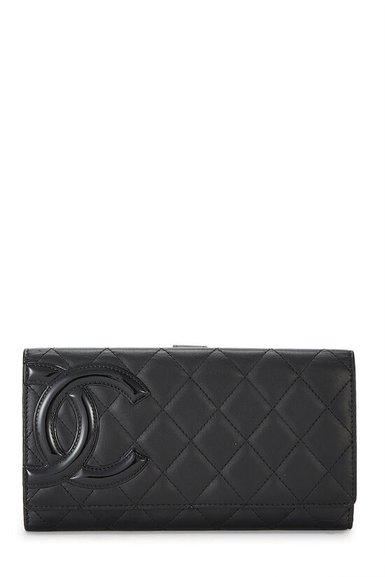 Black Quilted Calfskin Cambon Ligne Wallet, , large image number 1