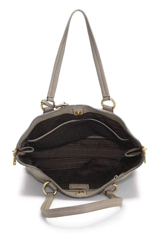 Grey Vitello Daino Side Zip Tote Large, , large image number 5