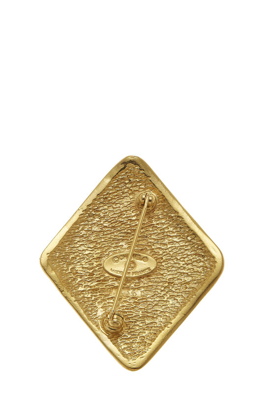 Gold Diamond-Shaped 'CC' Pin, , large image number 1