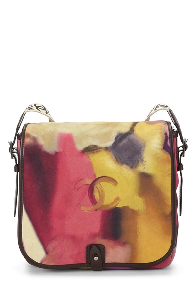 Multicolor Suede Flower Power Messenger