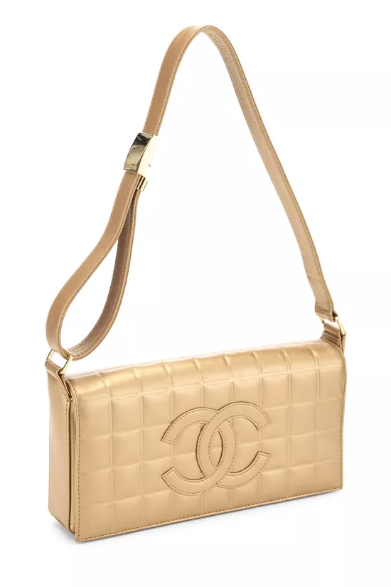 Gold Leather Chocolate Bar Shoulder Bag Medium, , large image number 1