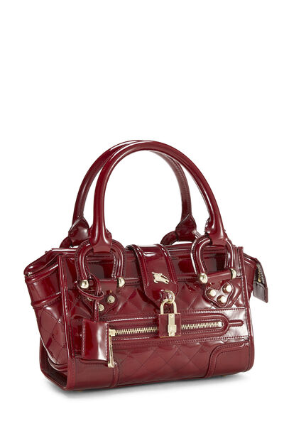 Red Patent Manor Satchel Small, , large