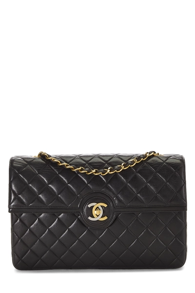 Chanel Black Quilted Lambskin Paris Limited Double Flap Medium