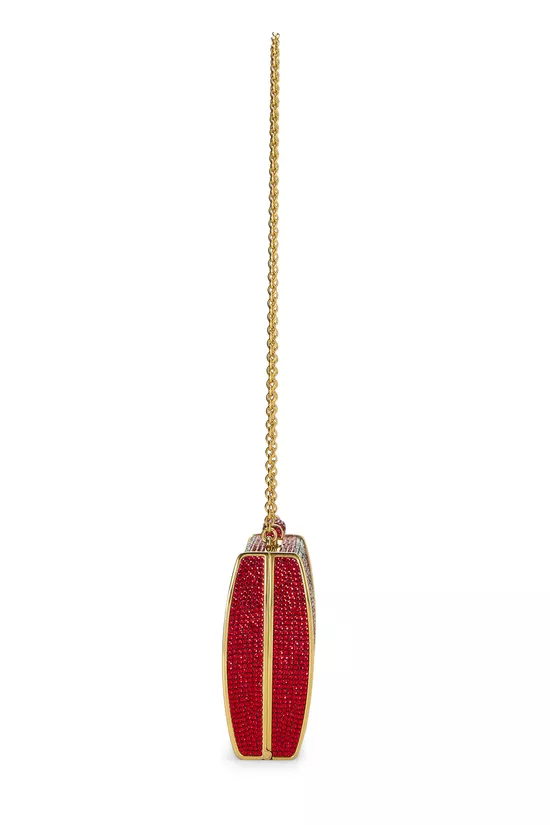 Red Crystal Minaudiere Clutch, , large image number 2