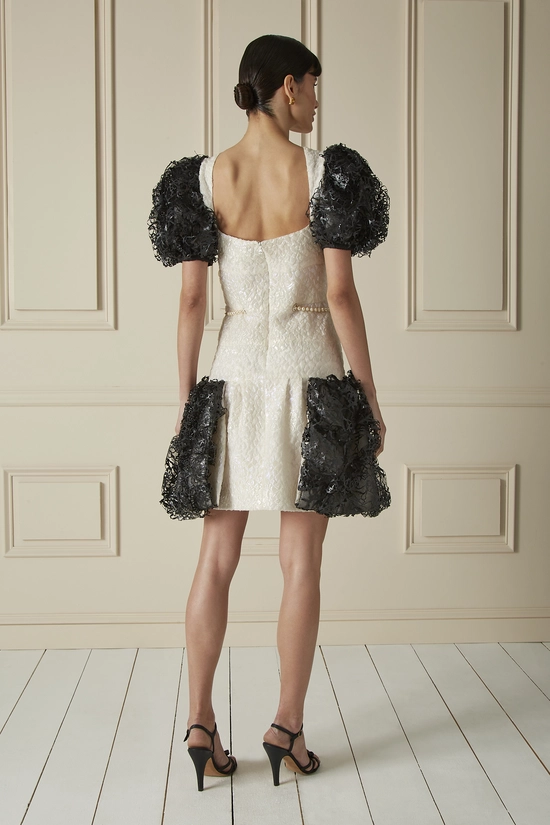 Multicolor Opalescent Organza Cloqu&eacute; Laser Cut Dress, , large image number 1