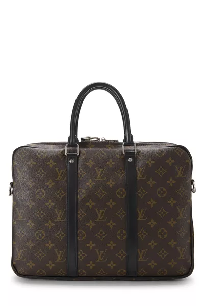 Brown Monogram Macassar Porte Documents-Voyage PM