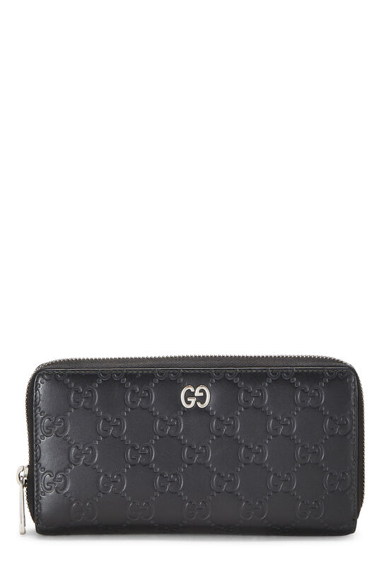 Black Guccissima Zip-Around Wallet, , large image number 1