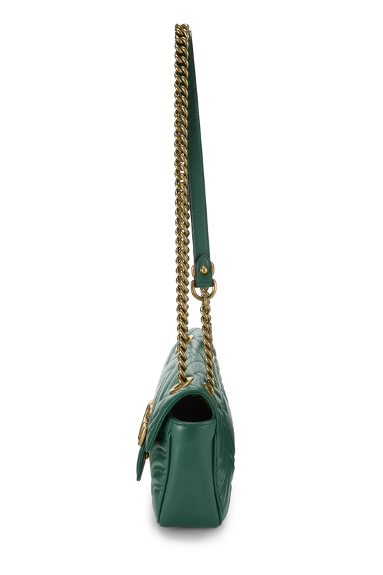 Green Leather GG Marmont Matelass&eacute; Shoulder Bag Mini, , large image number 2