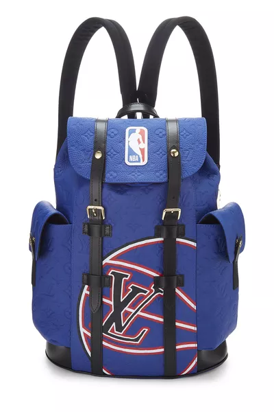 Louis Vuitton Blue Taurillon NBA Christopher Backpack MM