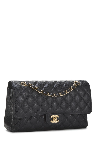 Chanel Black Quilted Caviar Classic Double Flap Medium — photo 2