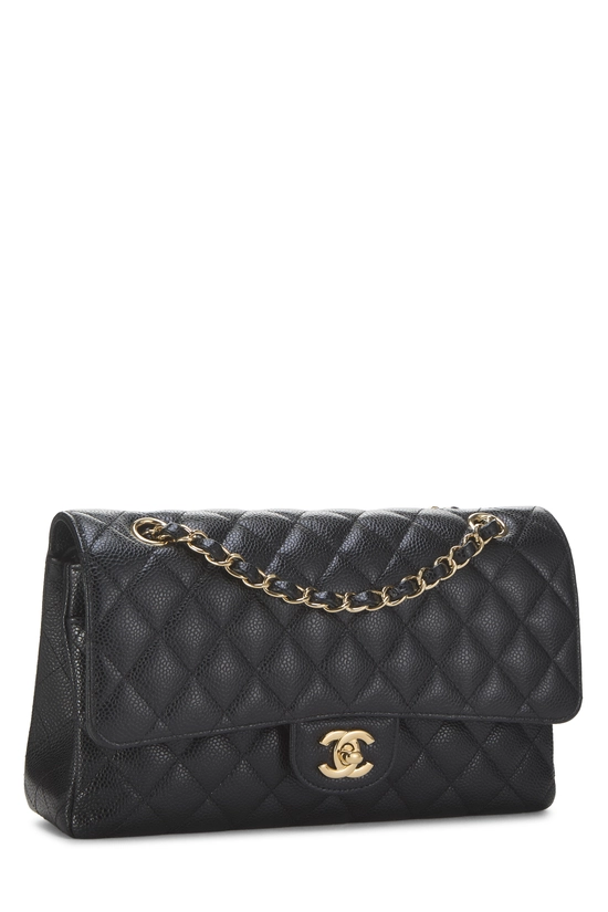 Black Quilted Caviar Classic Double Flap Medium, , large image number 1