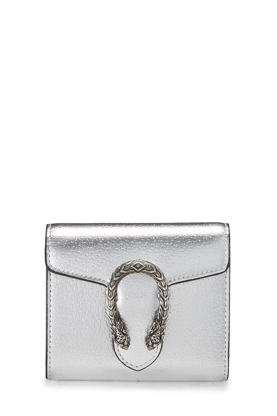 Silver Leather Dionysus Compact Wallet, , large image number 0