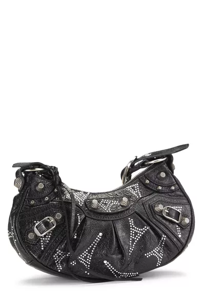 Black Embellished Le Cagole Shoulder Bag XS, , large