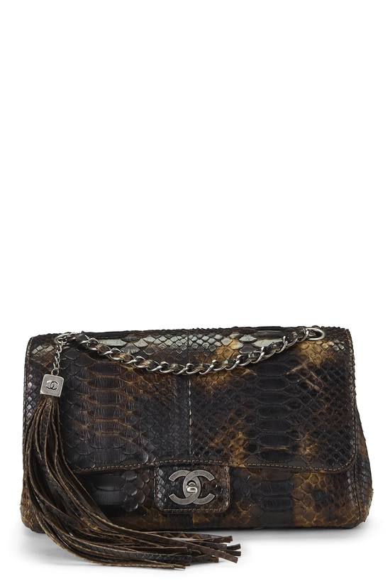 Brown Python Soho Tassel Flap Medium, , large image number 0