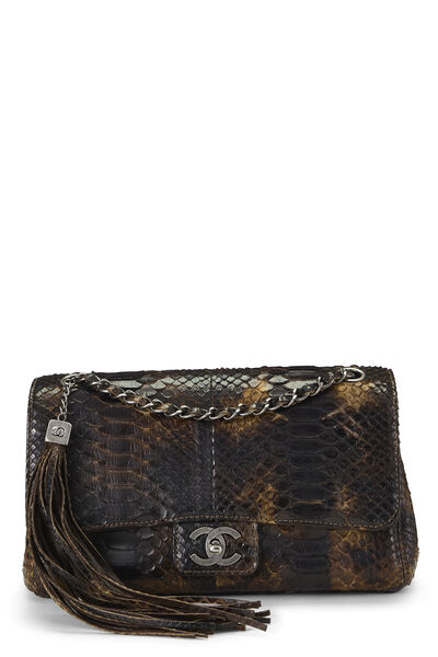 Brown Python Soho Tassel Flap Medium