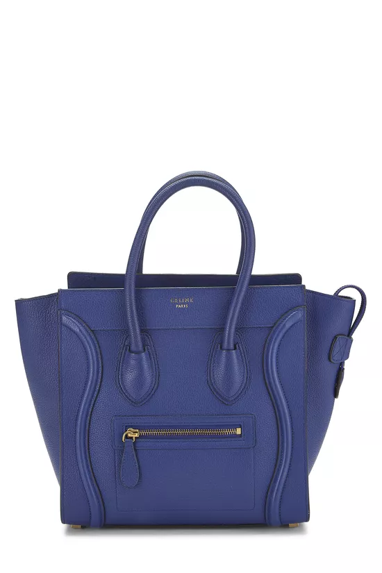 Blue Drummed Calfskin Luggage Micro, , large image number 0