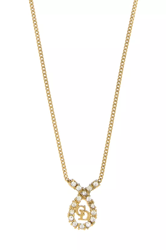 Gold Crystal Logo Necklace, , large image number 1
