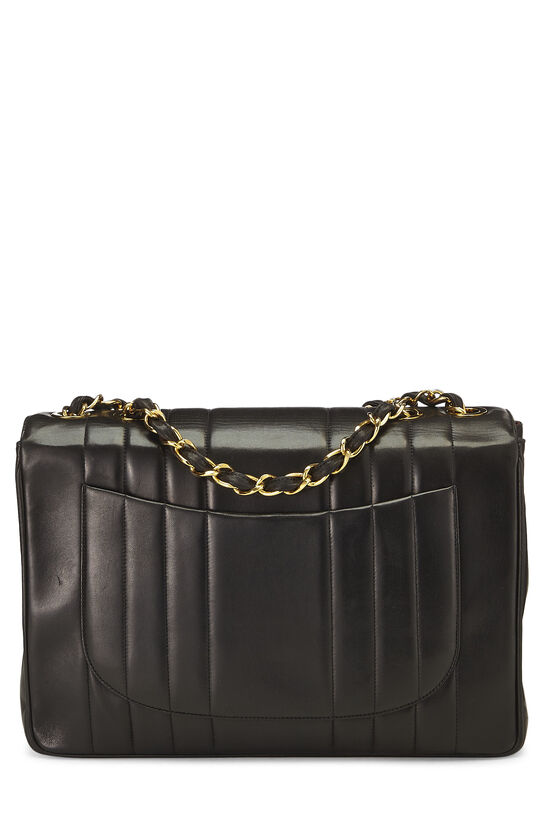 Chanel Black Quilted Lambskin Jumbo XL Single Flap Gold Hardware, 1994-1996 (Very Good), Womens Handbag