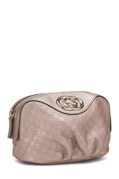 Pink Microguccissima Cosmetic Pouch, , large